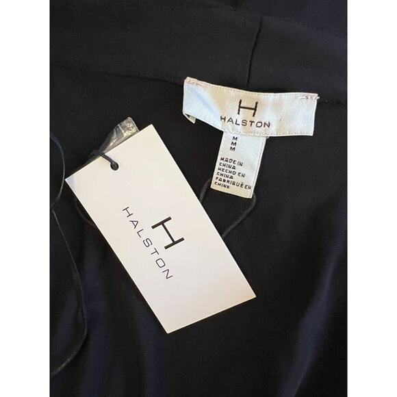 Black Stretchy Wrap Dress by H Halston Medium NWT Office Career Versatile - Picture 4 of 9
